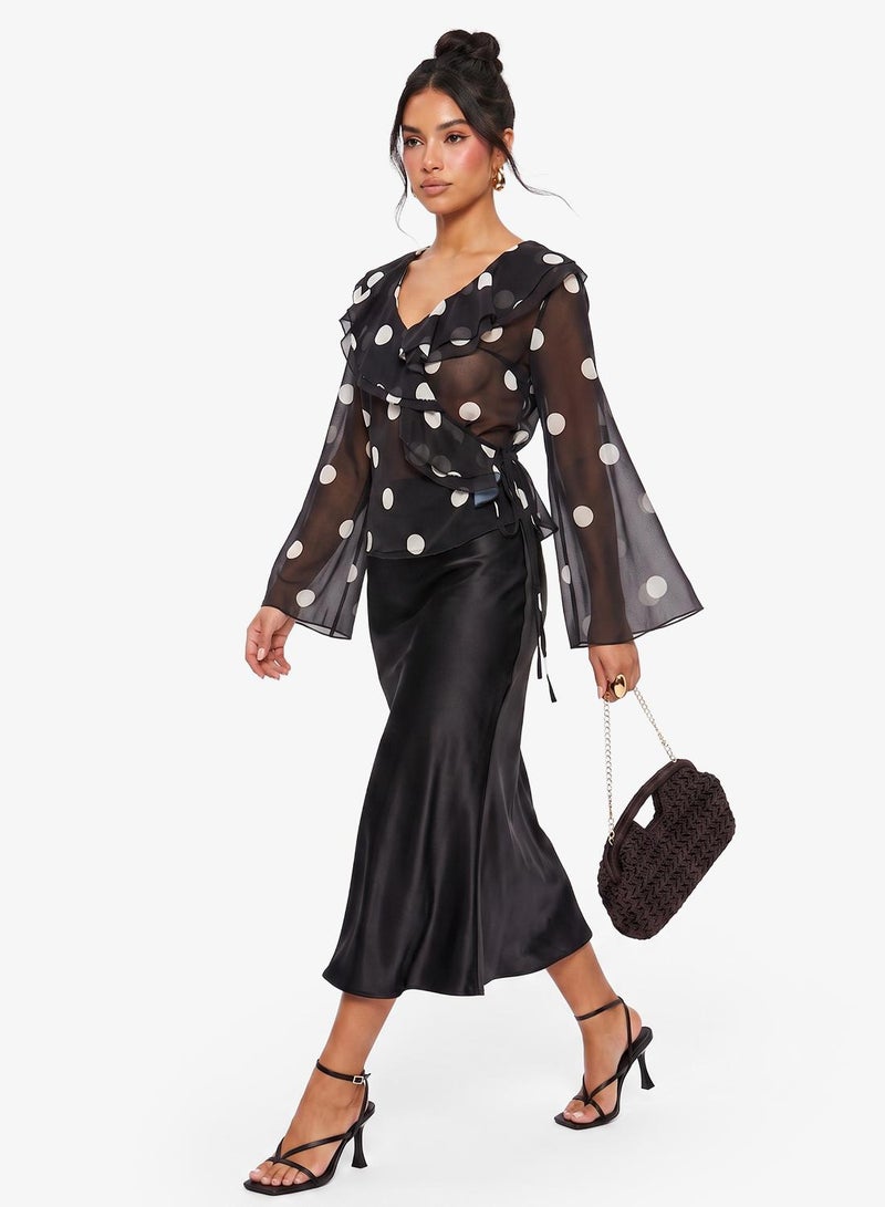 Ginger Polka Dot V Neck Blouse - Image 4