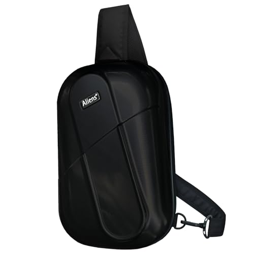 Aliens ABS Hard Shell Sling Bag | 180° Open Crossbody & One Side Shoulder Bag for Mens & Women, Office, Travel & Everyday Mini Backpack for iPad, Tablet, Smartphone,Charger,Headphone,HDD,Camera–Black - Image 1