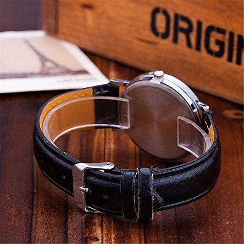 Vavna Women Men Math Formula Equation Dial Leather Quartz Watch Student Watches (Black) - Image 3