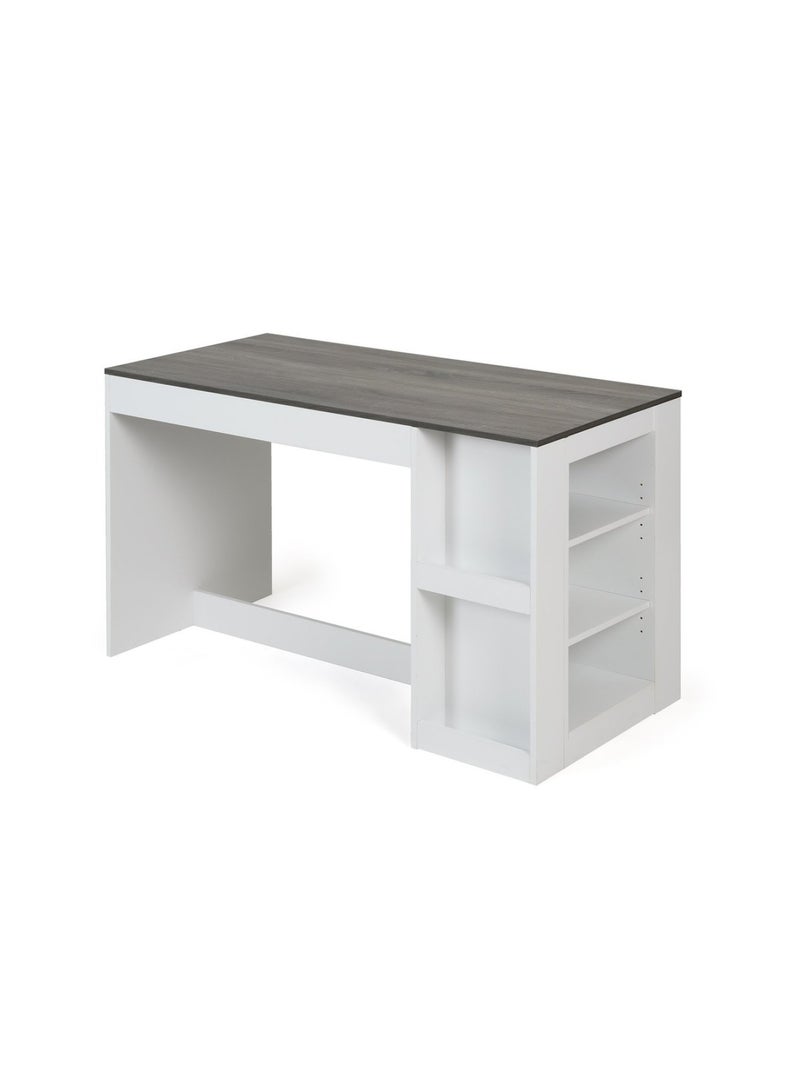 Pan Home Eros Kitchen Island With Storage - Grey & White  - Image 1
