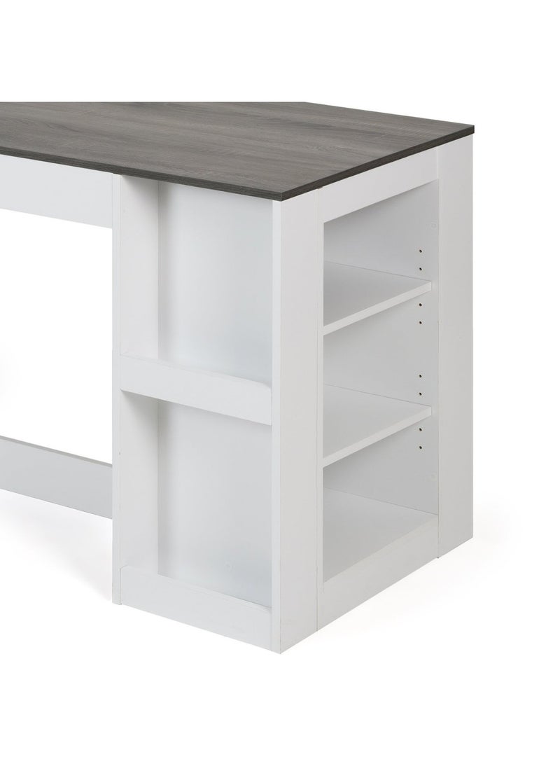 Pan Home Eros Kitchen Island With Storage - Grey & White  - Image 4