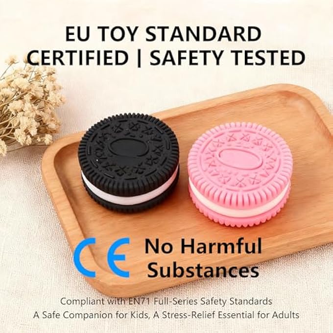 EOAMGO 4Pcs Taba Squishy, Fufu Squishy, Biscuit Stress Relief Toy, Stress Relief Desk Toy - Image 3