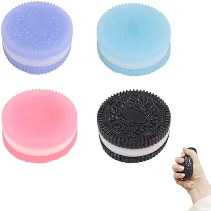 EOAMGO 4Pcs Taba Squishy, Fufu Squishy, Biscuit Stress Relief Toy, Stress Relief Desk Toy - Image 1