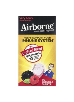 Airborne AirBorne, Immune Support Supplement, Very Berry, 96 Chewable Tablets  - Image 1