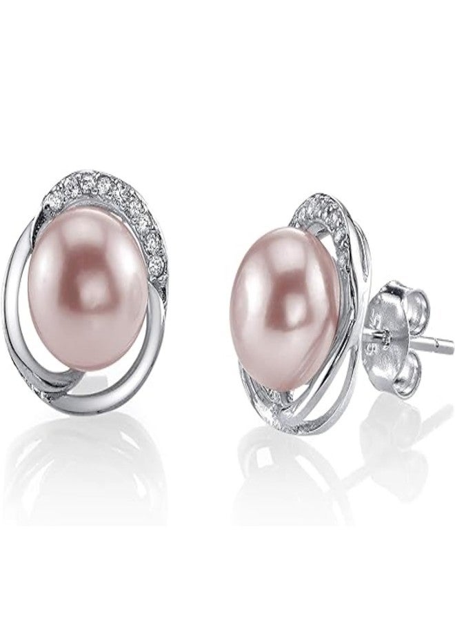 THE PEARL SOURCE AAAA Quality 14K Gold Plated White Freshwater Real Pearl Earrings for Women | Hypoallergenic Earrings with Genuine Cultured Pearls Pearl Gifts for Anniversary - Image 1