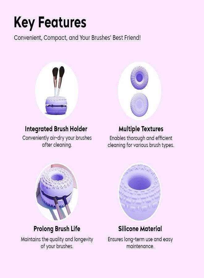 Gleva Portable Washing Tool Cosmetic Brush Cleaner Long Textures Cosmetic Brush Cleaner Silicone Makeup Cleaning Brush Scrubber Mat (Random Color) - Image 4