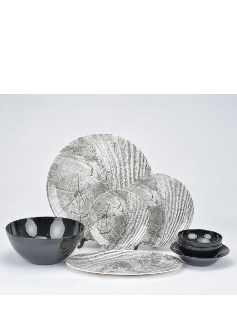 Inspire Inspire Pure Melamine Dinner Set 27 Pieces Wood Grey 