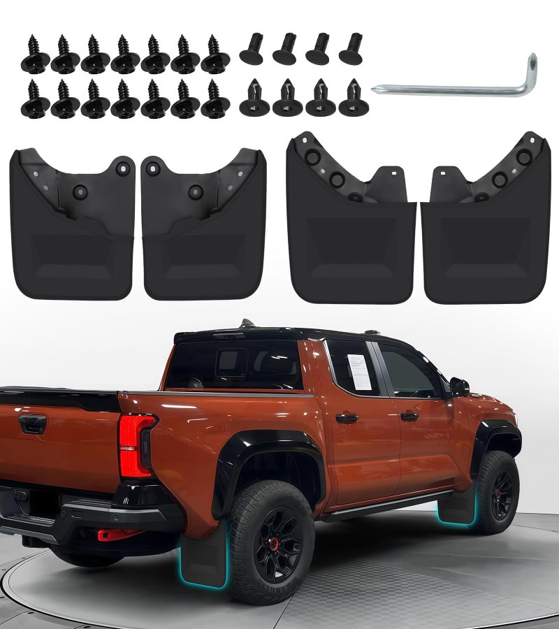 NEOXIST No-Drill Mud Flaps for 2024-2026 Toyota Tacoma 4th Gen Accessories Mudflaps Splash Guards Front Rear Mudguard Set - Image 1