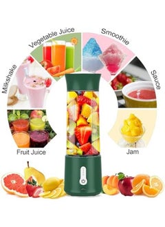 LOVNOV Portable Personal Smoothie Blender Kitchen Juicer Cup With Usb Rechargeable Single Fruit Shake Smoothies Mixer Maker Individual Juice Blenders For Travel Camping 500Ml Green  - Image 3