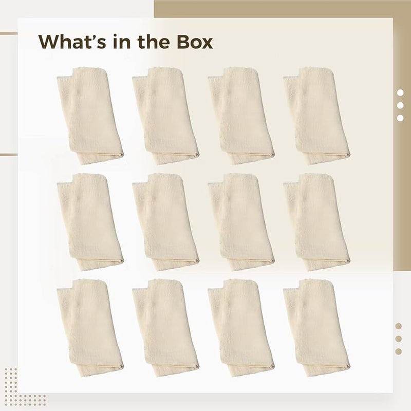 مناديل قطنية بمظهر الدنيم 12 قطعة 16.5 بوصة مربعة من مفارش الطاولة للعشاءات والفعاليات والأعراس - Image 5