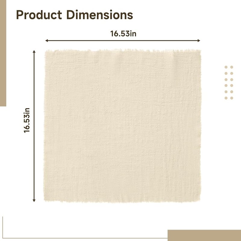 مناديل قطنية بمظهر الدنيم 12 قطعة 16.5 بوصة مربعة من مفارش الطاولة للعشاءات والفعاليات والأعراس - Image 3