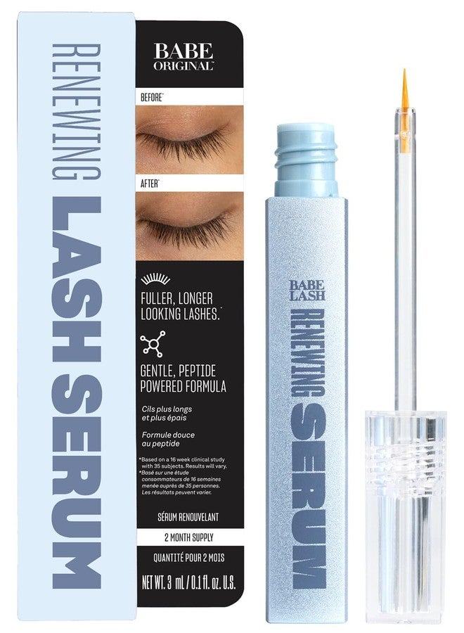 BABE ORIGINAL Renewing Lash Serum - Peptide-Infused Eyelash Serum for Fuller, Longer-Looking Natural Lashes, Lash Enhancing Treatment with Nourishing Botanicals, Cruelty-Free Gentle Formula - Image 1