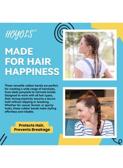 HOYOLS Black Elastic Hair Ties Rubber Bands Mini Polyband Soft Ponytail Holder for Kids Baby Girls TPU Pack 1500  - Image 5