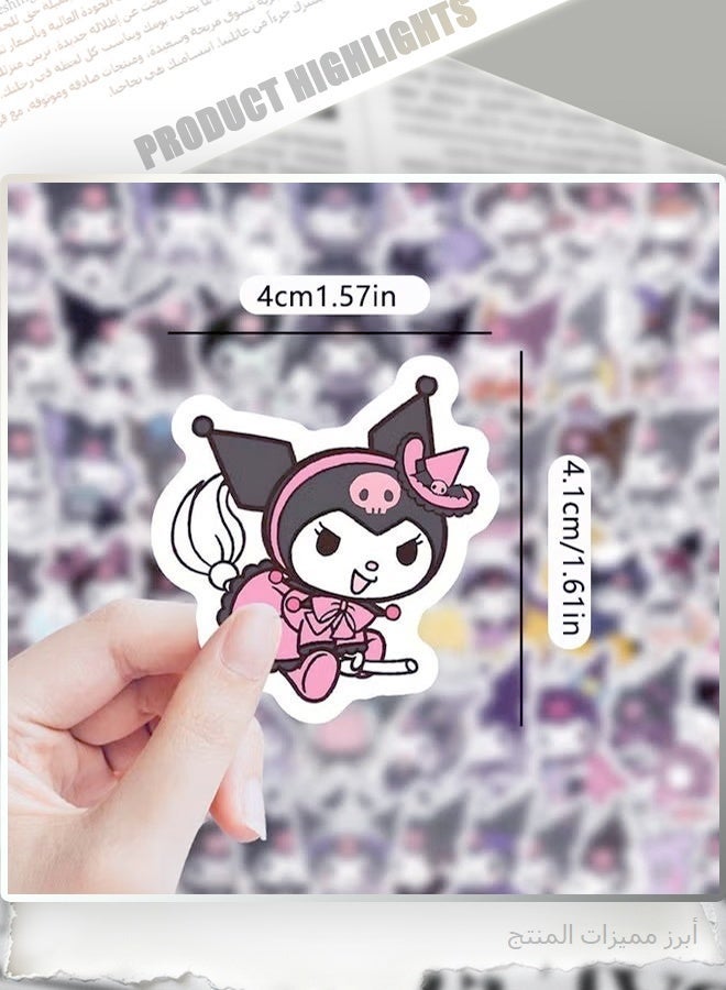 سانريو مجموعة ملصقات Kuromi & My Melody مكونة من 200 قطعة، ملصقات فينيل مقاومة للماء صديقة للبيئة لمكافآت الفصل الدراسي وأجهزة الكمبيوتر المحمولة وزجاجات المياه والحرف اليدوية (100 قطعة لكل تصميم) - Image 5