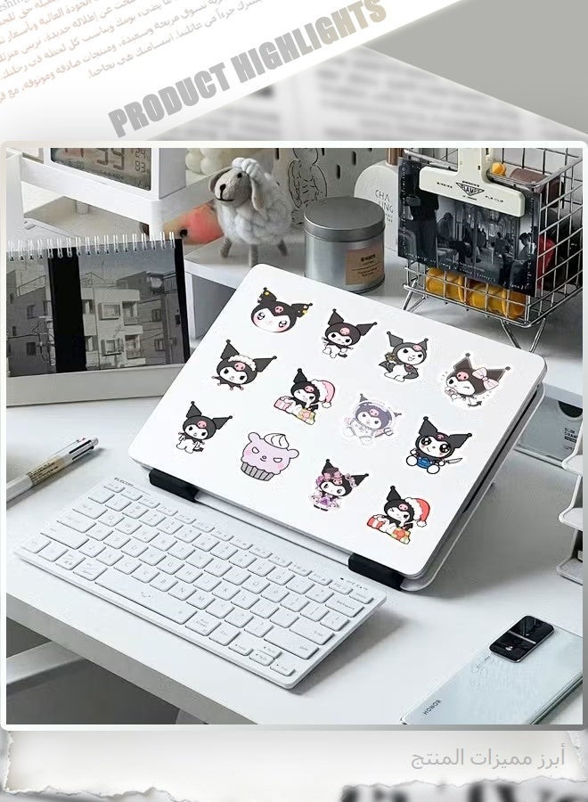 سانريو مجموعة ملصقات Kuromi & My Melody مكونة من 200 قطعة، ملصقات فينيل مقاومة للماء صديقة للبيئة لمكافآت الفصل الدراسي وأجهزة الكمبيوتر المحمولة وزجاجات المياه والحرف اليدوية (100 قطعة لكل تصميم) - Image 4