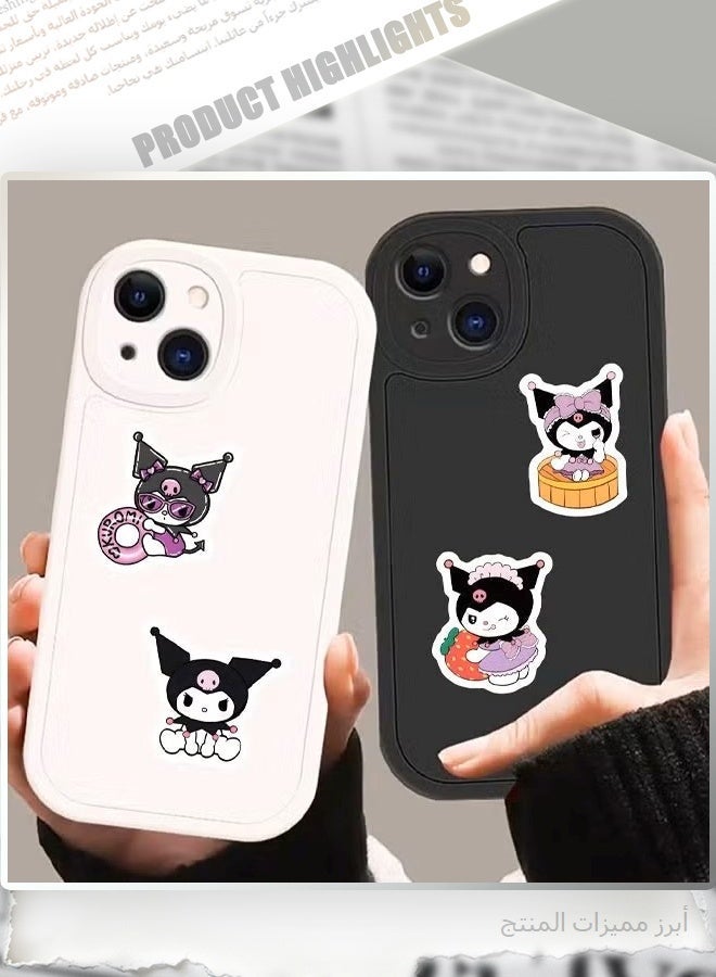 سانريو مجموعة ملصقات Kuromi & My Melody مكونة من 200 قطعة، ملصقات فينيل مقاومة للماء صديقة للبيئة لمكافآت الفصل الدراسي وأجهزة الكمبيوتر المحمولة وزجاجات المياه والحرف اليدوية (100 قطعة لكل تصميم) - Image 3