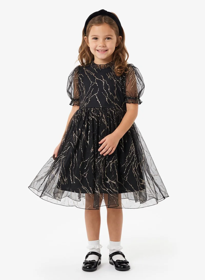 Little Golden Apple Little Sparkle Mesh Dress