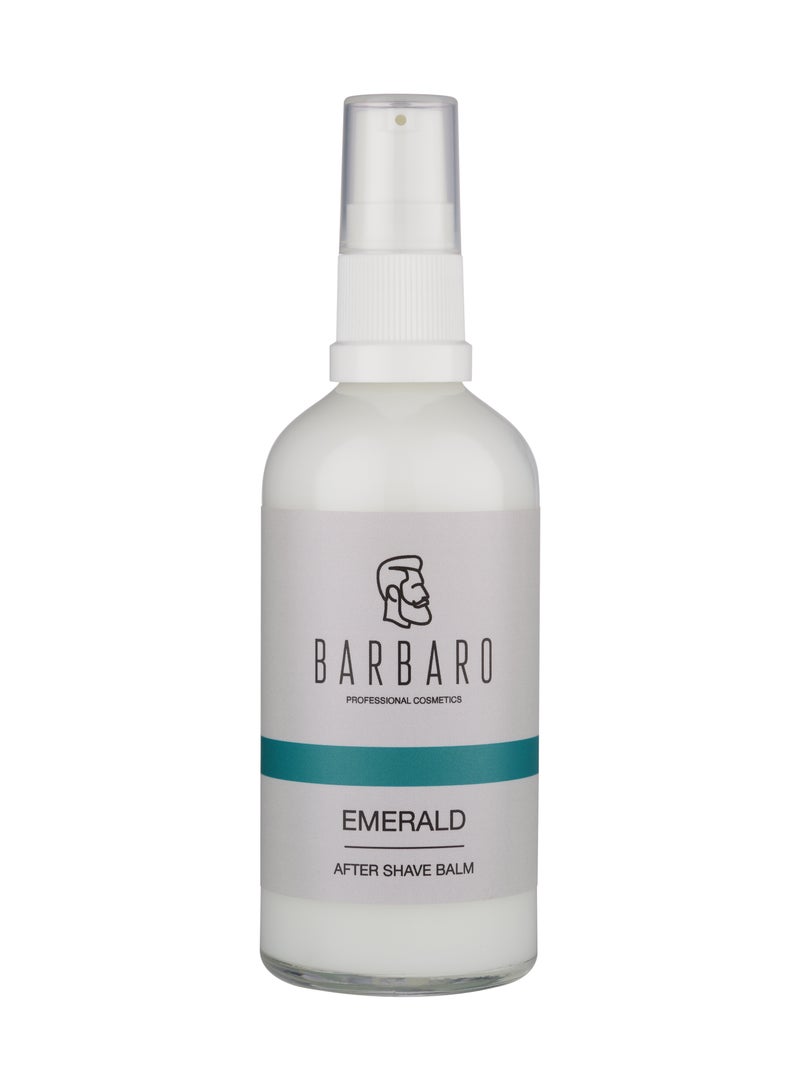 BARBARO After Shave Balm for Men – Instant Soothing & Redness Relief, Barber-Grade Post Shave Care, Emerald Scent, 100 ml. - Image 1