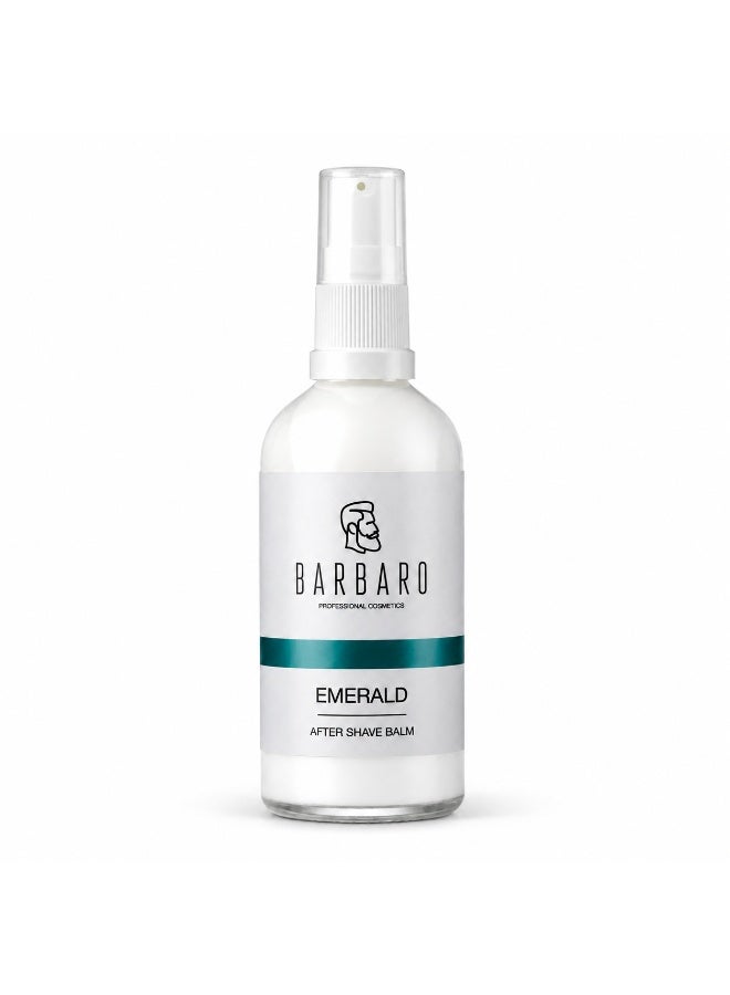 BARBARO After Shave Balm for Men – Instant Soothing & Redness Relief, Barber-Grade Post Shave Care, Emerald Scent, 100 ml. - Image 1