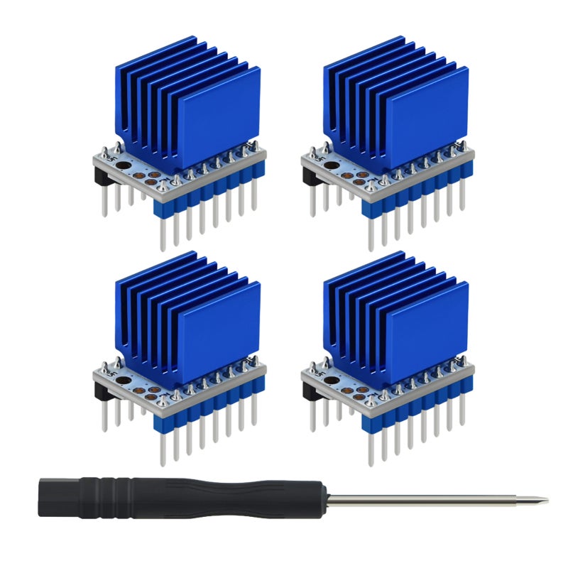 Tmc2208 Stepper Motor Driver: 4pcs Blue Ultra-Quiet Module With 256 Subdivision, 1.2A Continuous Current, 2A Peak Current, 4.75-36V Voltage Range - Replaceable For Tmc2100 A4988 Drv8825 Lv8729 Motor D - Image 1