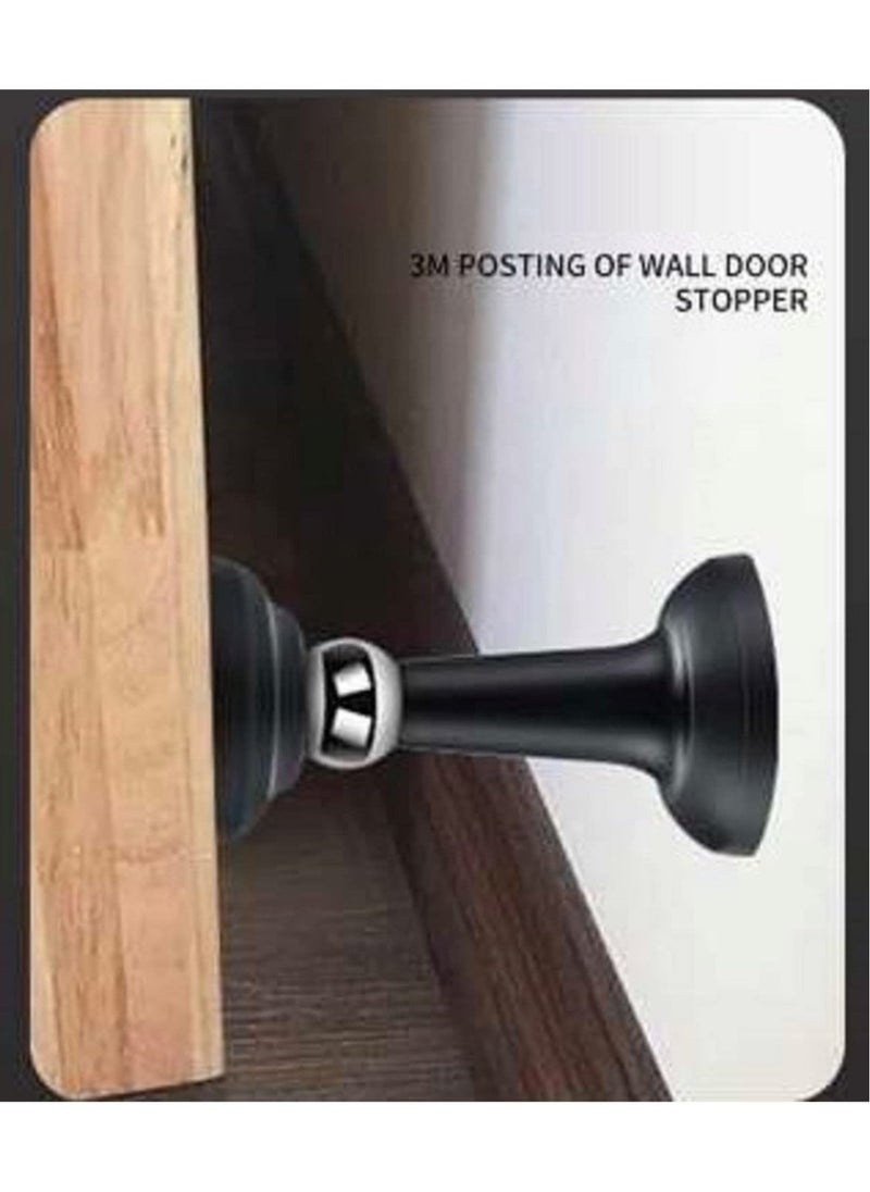 Excefore 2 Pcs Home Magnetic Door Stop, Decorative Matte Black Self-Adhesive Door Holder, Noise Reduction Silicone Made,No Drilling Easy Install, Wall-Floor Mount Wall Protector  - Image 5