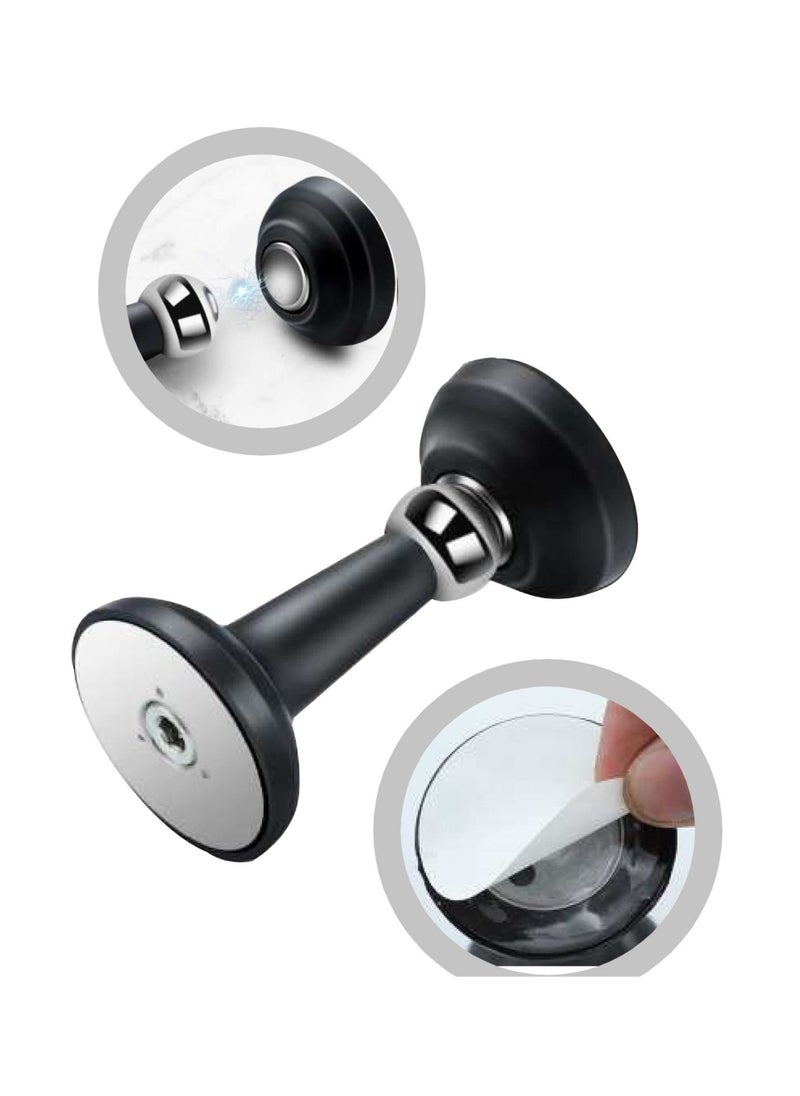 Excefore 2 Pcs Home Magnetic Door Stop, Decorative Matte Black Self-Adhesive Door Holder, Noise Reduction Silicone Made,No Drilling Easy Install, Wall-Floor Mount Wall Protector  - Image 1