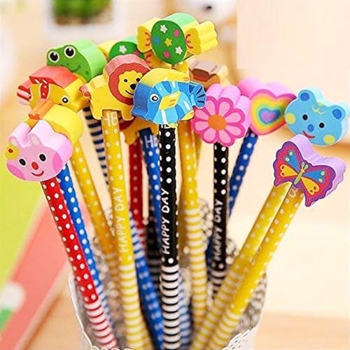 PARTEET Cartoon Printed Pencils with Eraser for Kids (Pack of 24) - Image 2