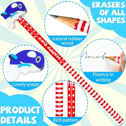 PARTEET Cartoon Printed Pencils with Eraser for Kids (Pack of 24) - Image 5