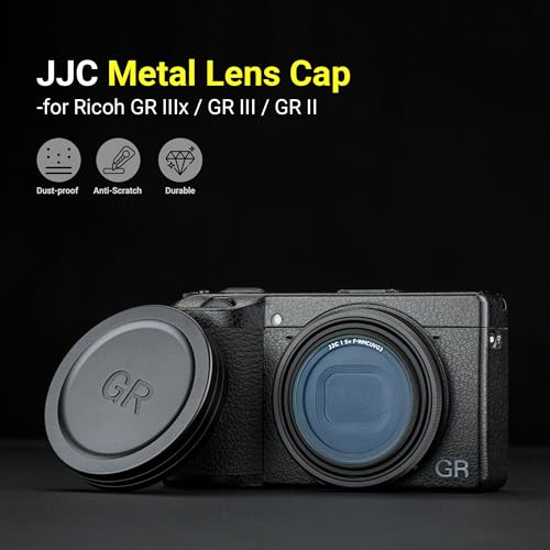 JJC Aluminum Lens Cap Cover Protector for Ricoh GR IIIx GR IIIx HDF GR3x HDF GR III GR III HDF GR3 HDF GR II GR2 with Soft EVA Interior Black - Image 3