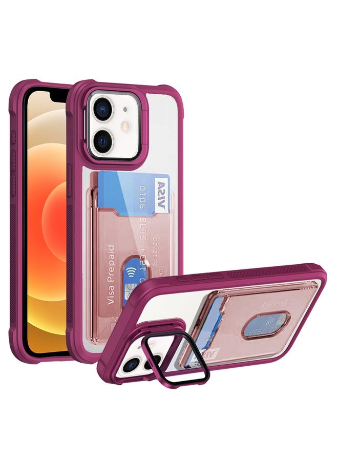 Zaboon Case For iPhone 12 Card Bag Holder Acrylic Hybrid TPU Phone Case - Image 1