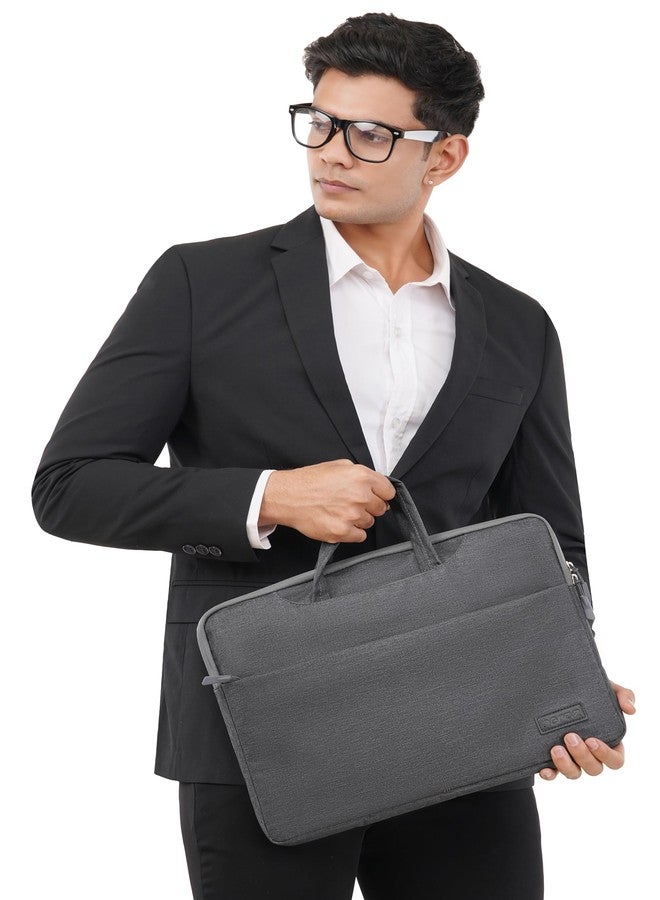 حقيبة كمبيوتر محمول NERTZ Executive Core مقاس 15.6 بوصة - حقيبة ظهر من قماش أكسفورد المقاوم للصدمات والماء، بطانة من الصوف الناعم، جيوب ذكية، حزام للأمتعة، تصميم احترافي بسيط للمكتب والجامعة والسفر (أسود) - Image 2