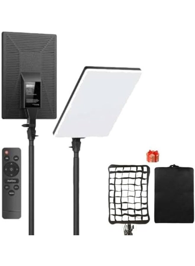 Dual LED Ring Light Kit for Photography, Makeup & Content Creation – 3 Colors, 2 Remotes, 2 Metal Stands, 2 Grids & Carrying Bag - Image 1