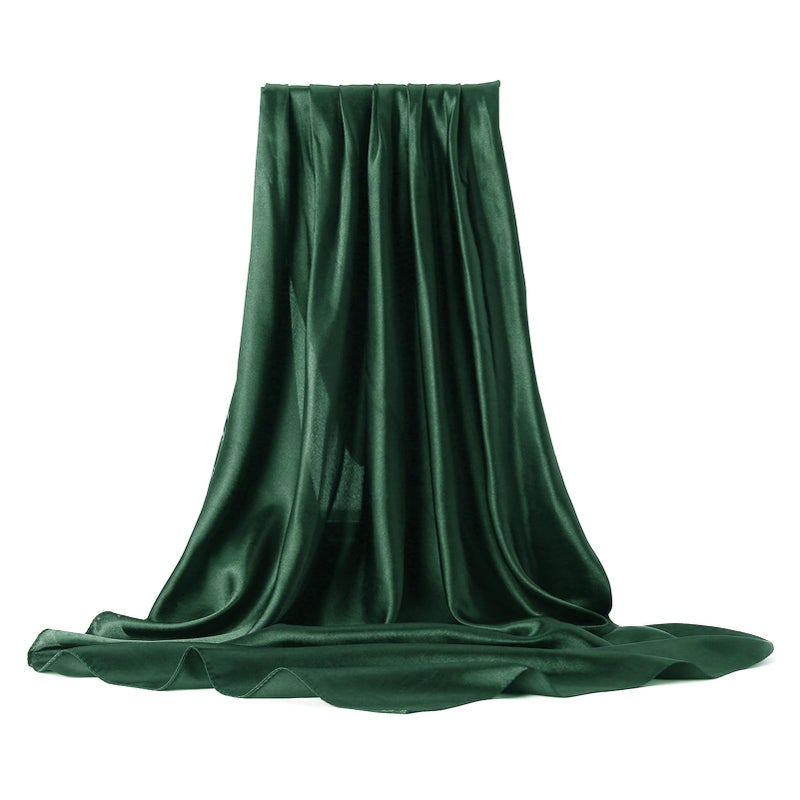 vimate Silk Feeling Scarves - 35X35 inch Satin Neck Scarf Head Scarf for Women Hair Wrapping (115-Dark Green) - Image 3