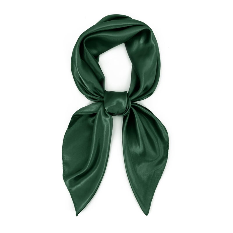 vimate Silk Feeling Scarves - 35X35 inch Satin Neck Scarf Head Scarf for Women Hair Wrapping (115-Dark Green) - Image 2