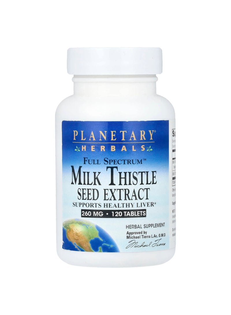 PLANETARY HERBALS Full SpectrumMilk Thistle Seed Extract, 120 Tablets