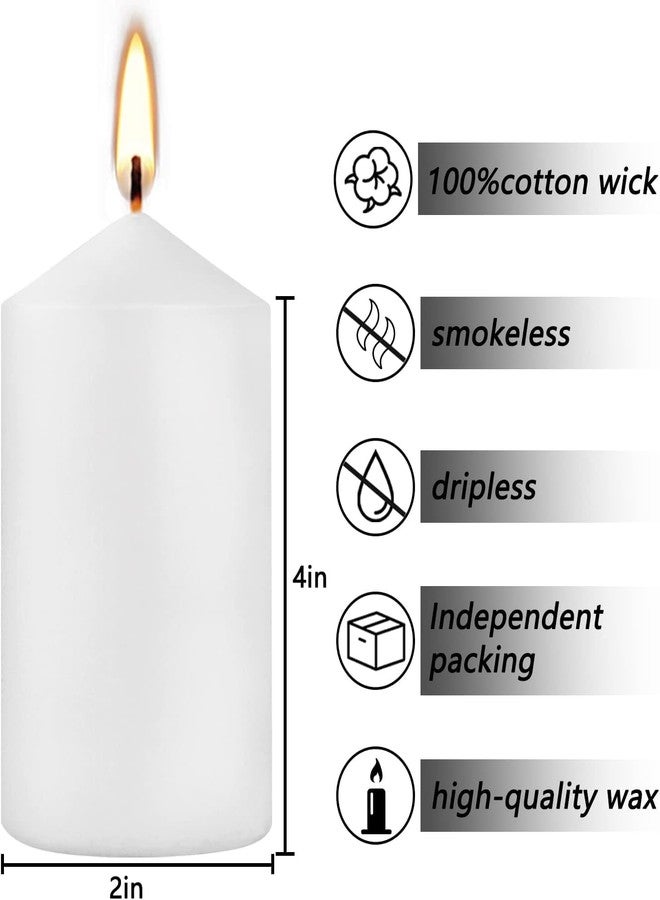 YOROXRG 2"x4" High White Pillar Candles, Set of 20 Unscented. Bulk Buy. Ideal for Halloween, Wedding, Emergency Lanterns, Household, Wedding and Home Décor Candlesticks - Image 5