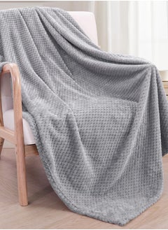 Donetella Soft Waffle Fleece Blanket Single Size(170X200 CM) No Shed,No Pilling Plush Cozy Throw 300 GSM Lightweight Blanket For Bed, Couch , Chair , Sofa And Camping,Grey  - Image 1