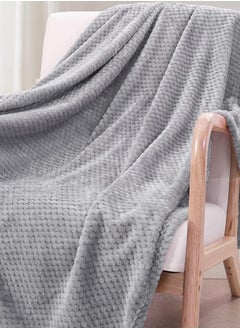 Donetella Soft Waffle Fleece Blanket Single Size(170X200 CM) No Shed,No Pilling Plush Cozy Throw 300 GSM Lightweight Blanket For Bed, Couch , Chair , Sofa And Camping,Grey  - Image 2