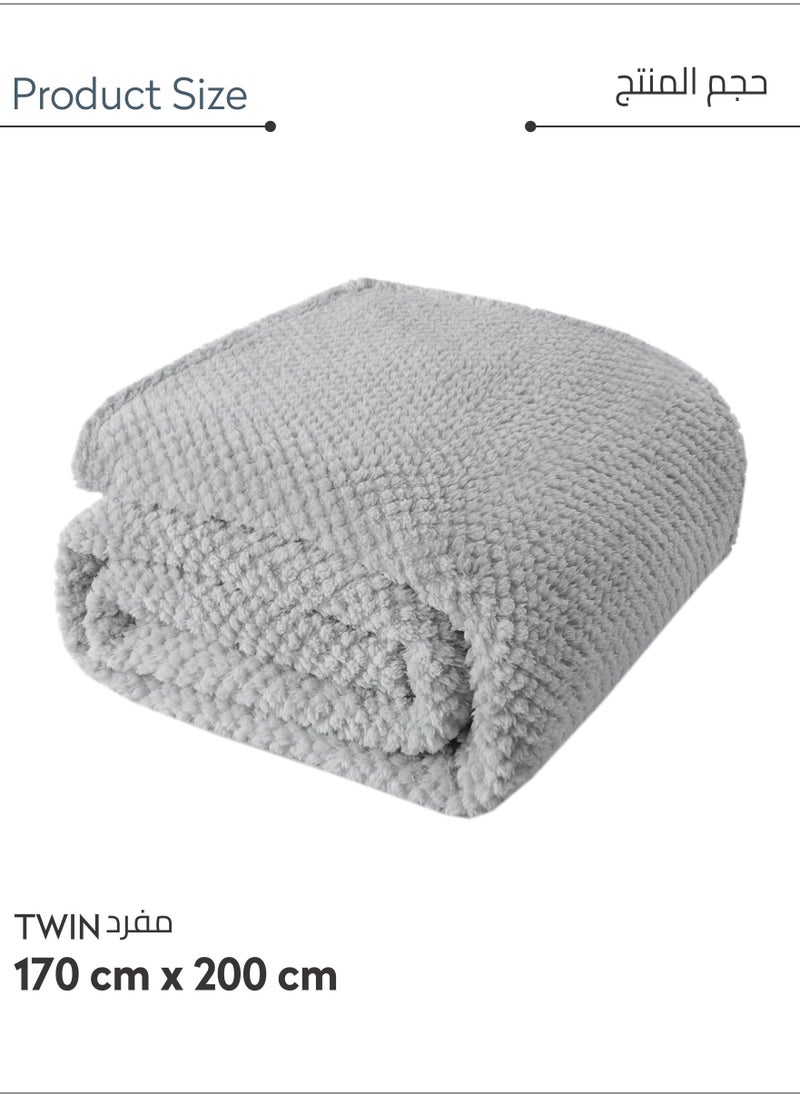 Donetella Soft Waffle Fleece Blanket Single Size(170X200 CM) No Shed,No Pilling Plush Cozy Throw 300 GSM Lightweight Blanket For Bed, Couch , Chair , Sofa And Camping,Grey  - Image 3