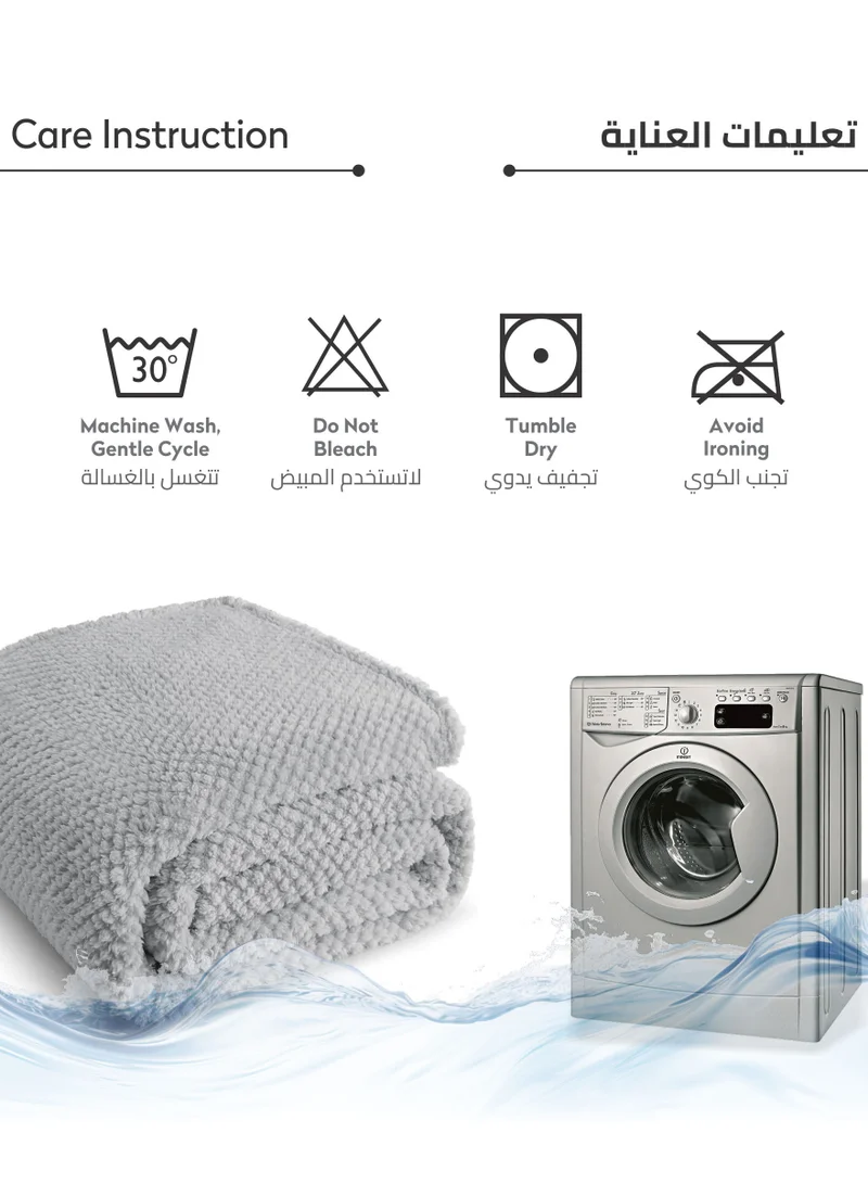 Donetella Soft Waffle Fleece Blanket Single Size(170X200 CM) No Shed,No Pilling Plush Cozy Throw 300 GSM Lightweight Blanket For Bed, Couch , Chair , Sofa And Camping,Grey