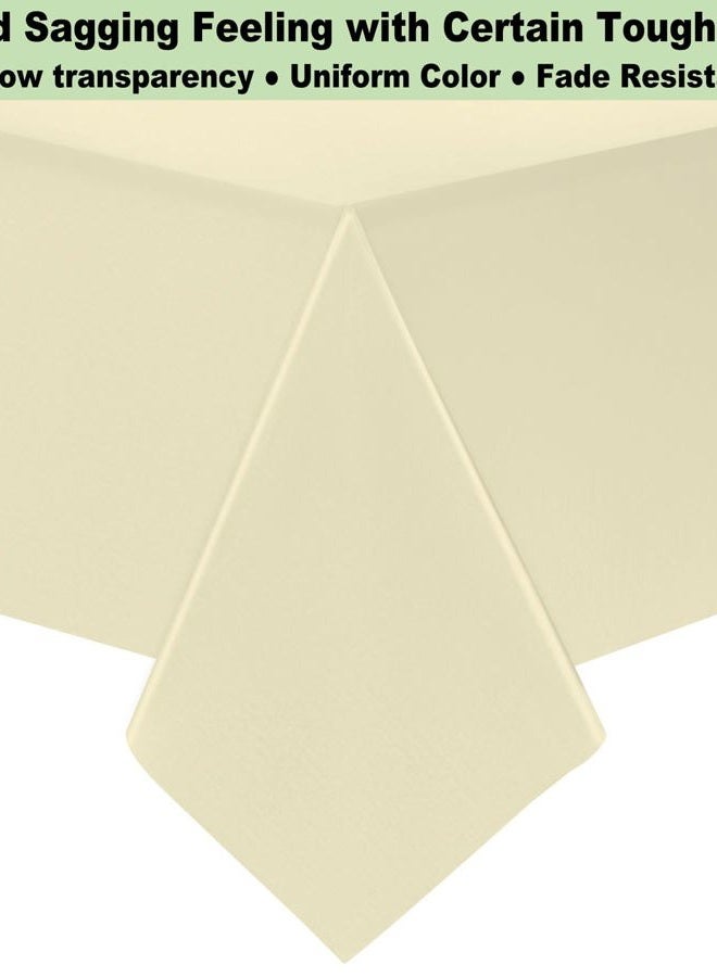 rebdng Plastic Ivory Tablecloths 3 Pack Cream Disposable Table Covers 54" x 108" Milky White Table Cloths for Bridal Shower Parties Picnic Engagements Weddings Birthdays, Fits 6 to 8 Foot Rectangle Tables - Image 3