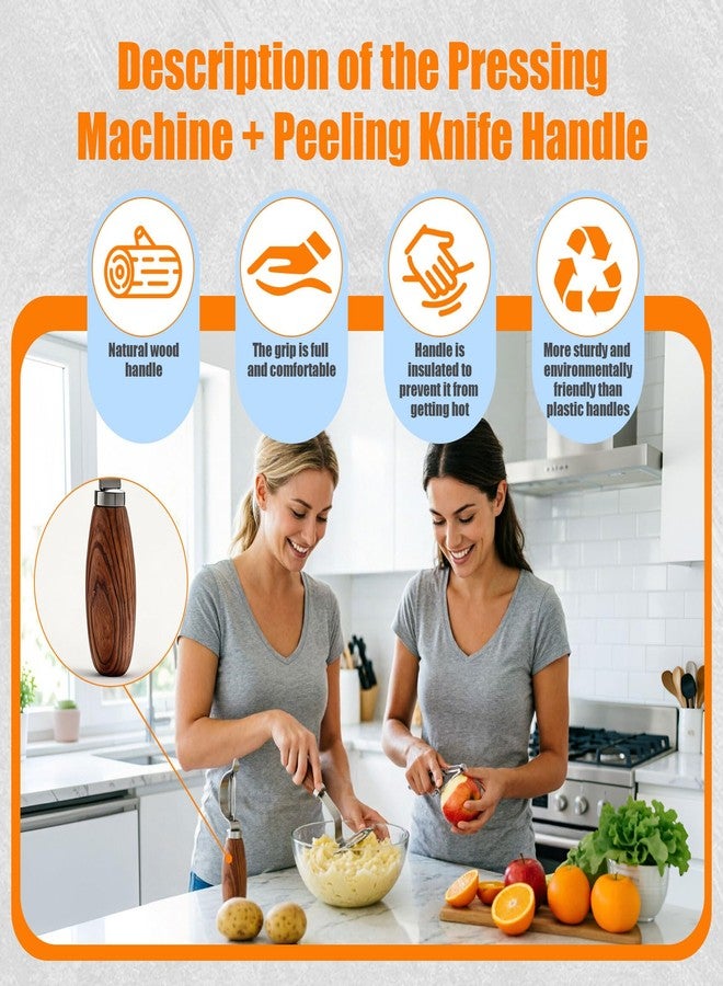 MayeBridge Mini Avocado Masher,304 Stainless Steel Potato Masher&Vegetable Peeler Set,Small Wooden Handle Metal Food Peeler and Masher for Avocado,Carrots,Fruits,Non-Slip,Dishwasher Safe,Kitchen Cooking Tools - Image 5
