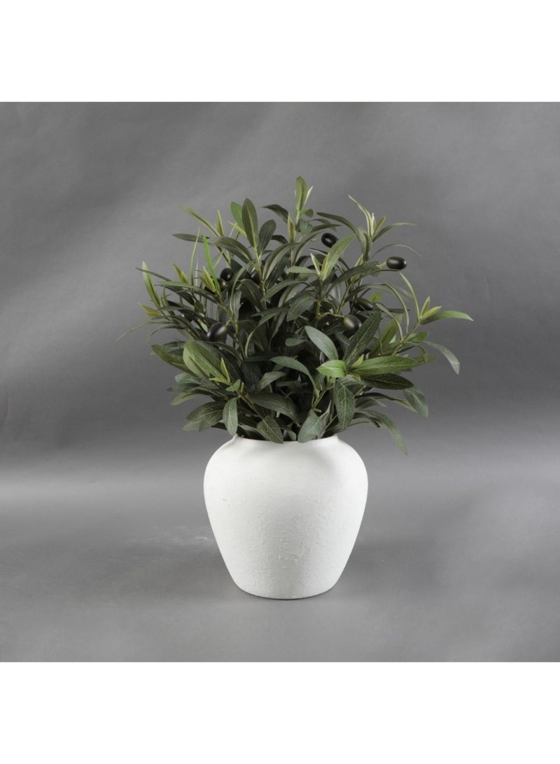 DANUBE HOME Daisy Ceramic & Fabric Olive Leaf in Pot – Realistic Artificial Olive Leaf Arrangement, Perfect for Home Decor, Office Desk, Table Centerpieces & Stylish Indoor Greenery L35.56 X W35.56 X H60.96Cm