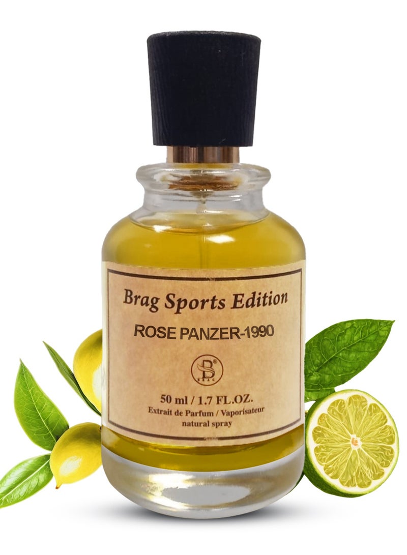 ROSEMOUNT Brag Sports Edition Rose Panzers 50ml Perfumes for Men | Best Arabic Long Lasting Perfume | Perfect Oud Men's Fragrance | Perfect Scent for Special OccasionsBrag Sports Edition Rose Panzers 50ml Perfumes for Men Best Arabic Long Lasting Perfume Perfect Oud Men's Fragrance Perfect Scent for Special Occasions - Image 1