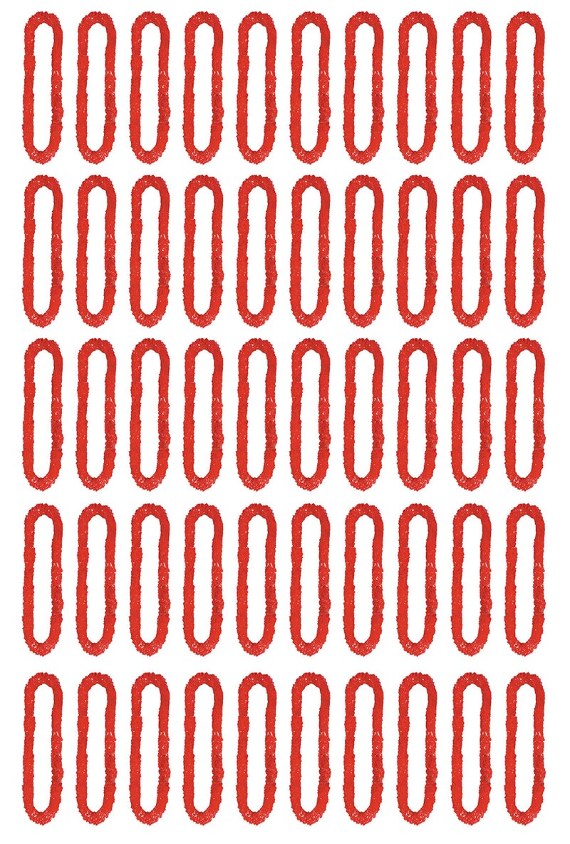 Beistle Soft-Twist Poly Leis w/Labeled Box (red), 50 Red Leis Per Package - Image 2