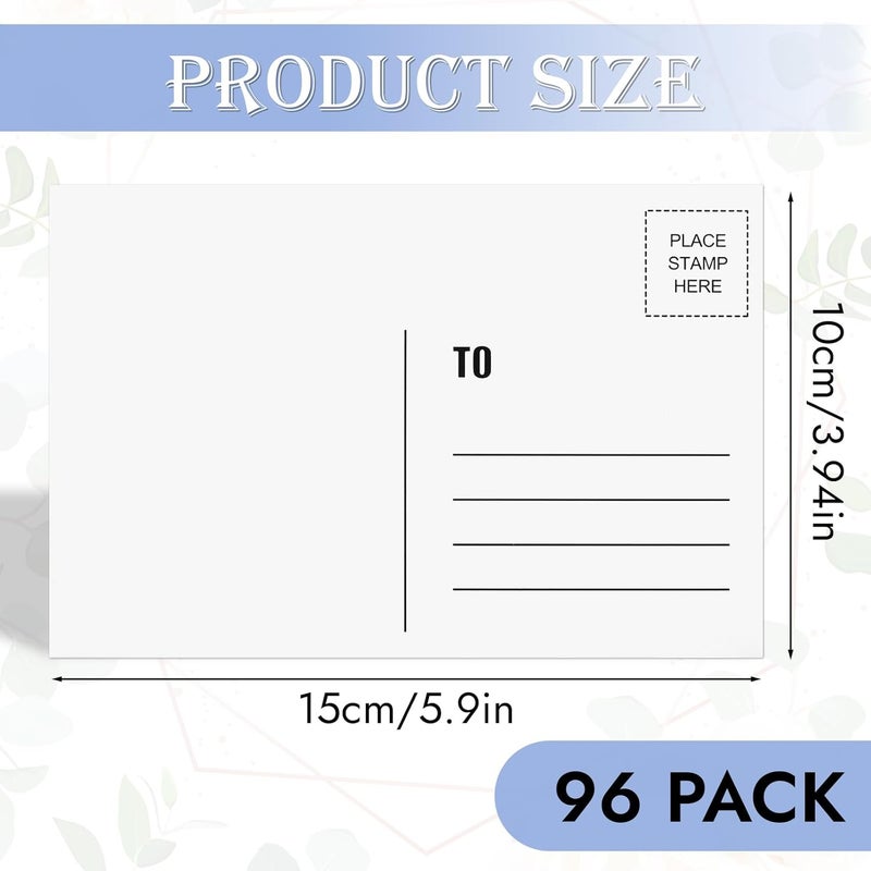 Coidea 96PCS Blank Postcards for Mailing, 4 x 6 inches Post Cards for Mailing, 300 GSM White Cardstock Paper Mailable Printable Postcards Bulk for Birthday, Thank You, Business Postcards - Image 2
