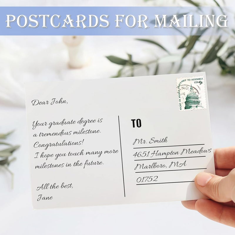 Coidea 96PCS Blank Postcards for Mailing, 4 x 6 inches Post Cards for Mailing, 300 GSM White Cardstock Paper Mailable Printable Postcards Bulk for Birthday, Thank You, Business Postcards - Image 5