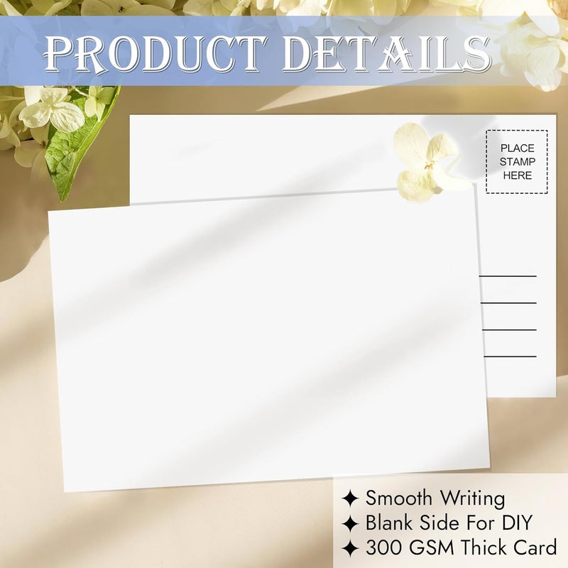 Coidea 96PCS Blank Postcards for Mailing, 4 x 6 inches Post Cards for Mailing, 300 GSM White Cardstock Paper Mailable Printable Postcards Bulk for Birthday, Thank You, Business Postcards - Image 4