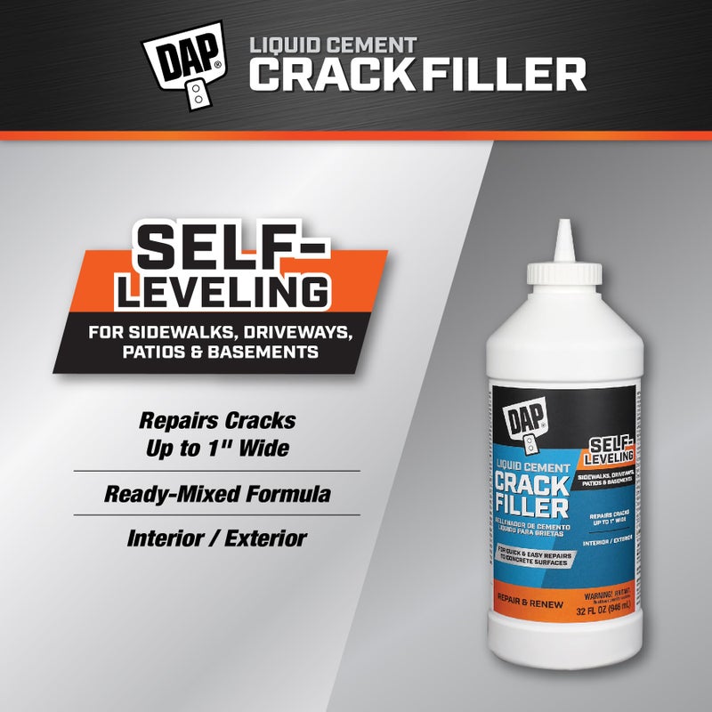 DAP Liquid Cement Crack Filler (Ready to Use), Gray, 32 Oz (7079837584) - Image 2