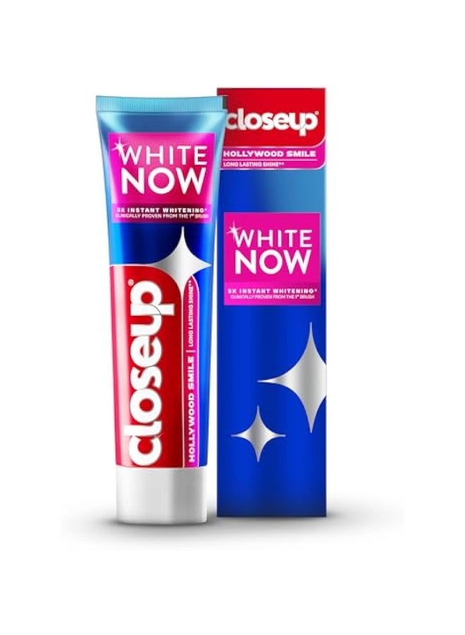 Closeup معجون أسنان وايت ناو، ابتسامة هوليوود، 3x تبييض فوري من الفرشاة الأولى، لمعان يدوم طويلاً، 75 مل